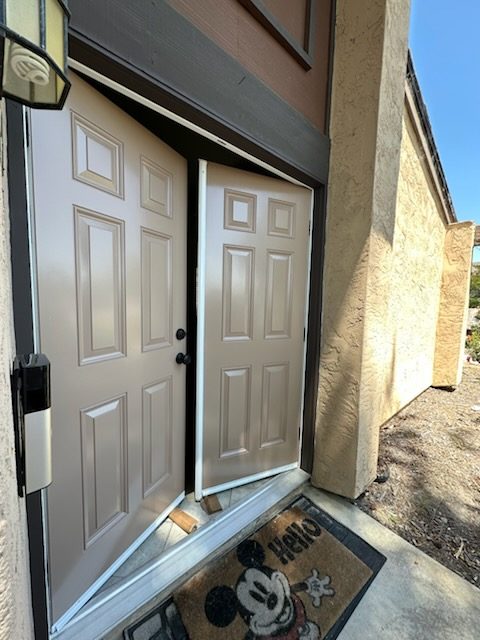 Exterior door repair in progress